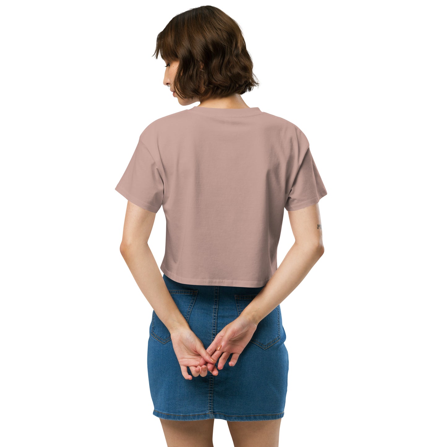 T-shirt Crop Palestine Will Be Free Tatreez Eagle Hazy Pink