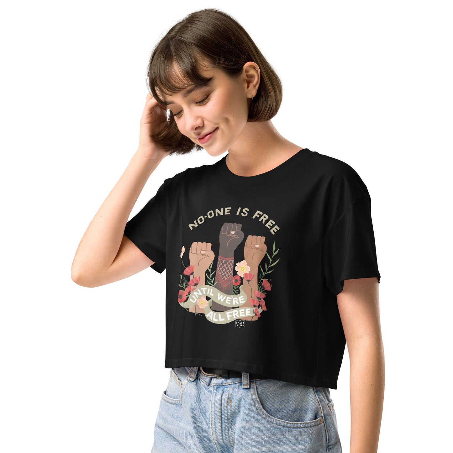 Freedom For All Crop Top Black