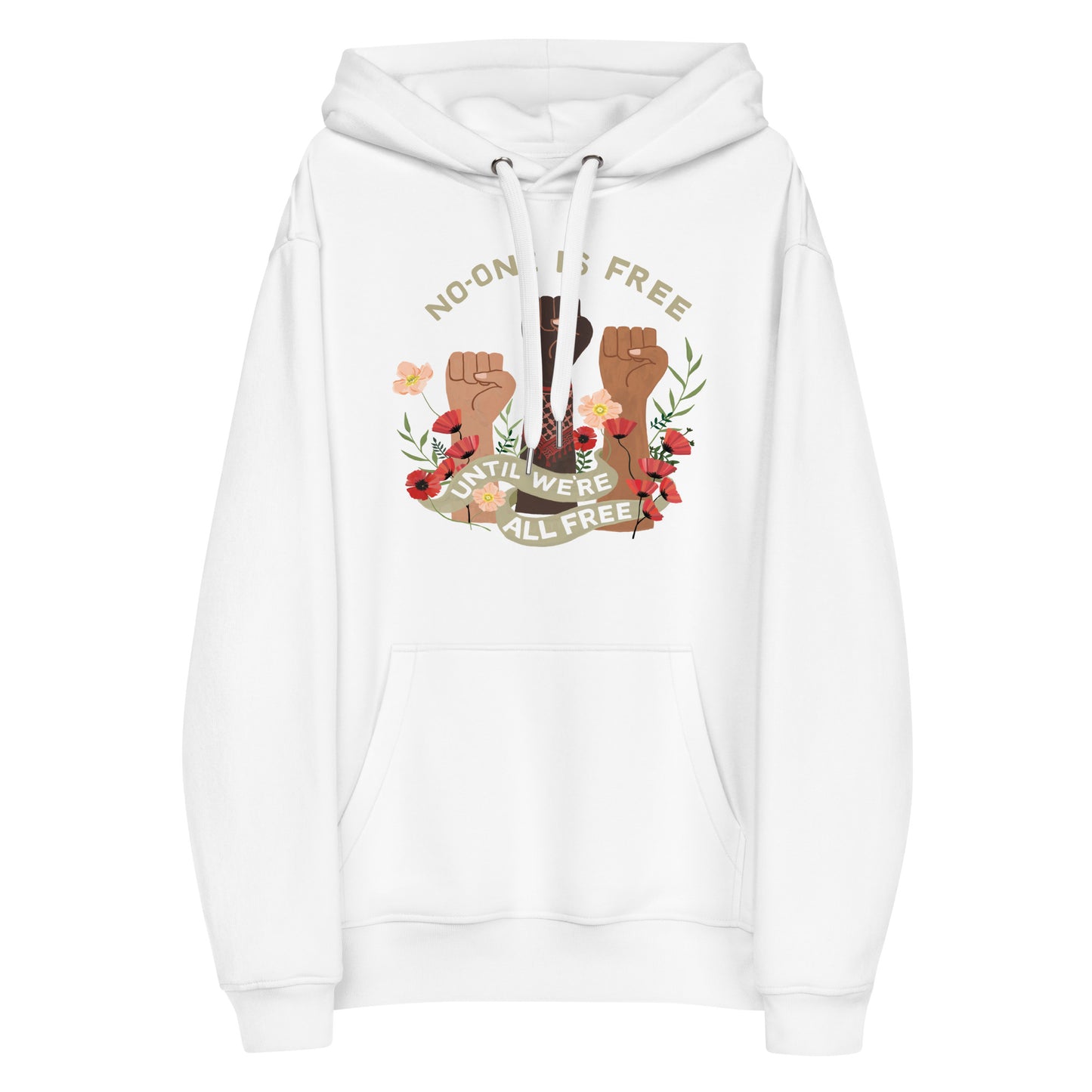 Hoodie Eco Organic Cotton Black / White Freedom for All
