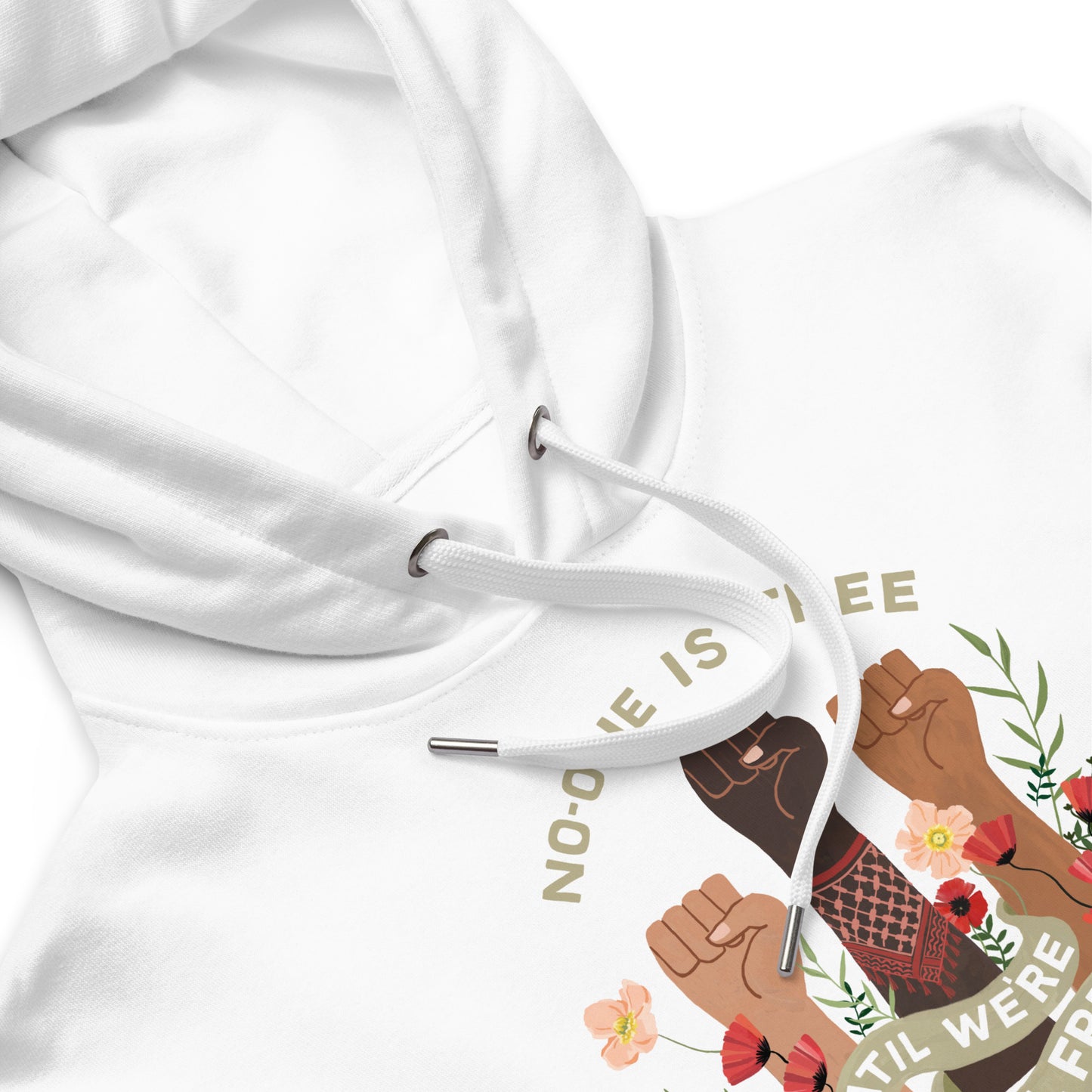 Hoodie Eco Organic Cotton Black / White Freedom for All