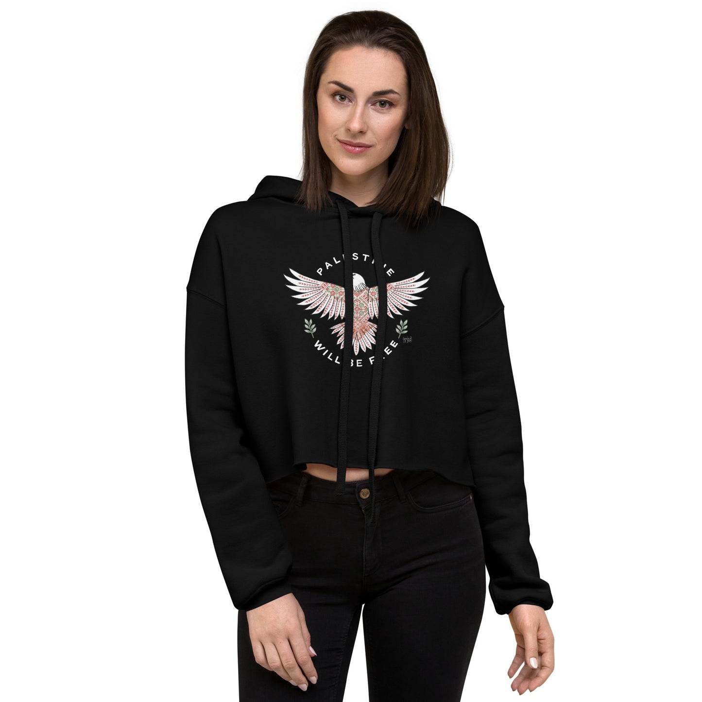 Crop Hoodie Black / Green / Pink Palestine will be free