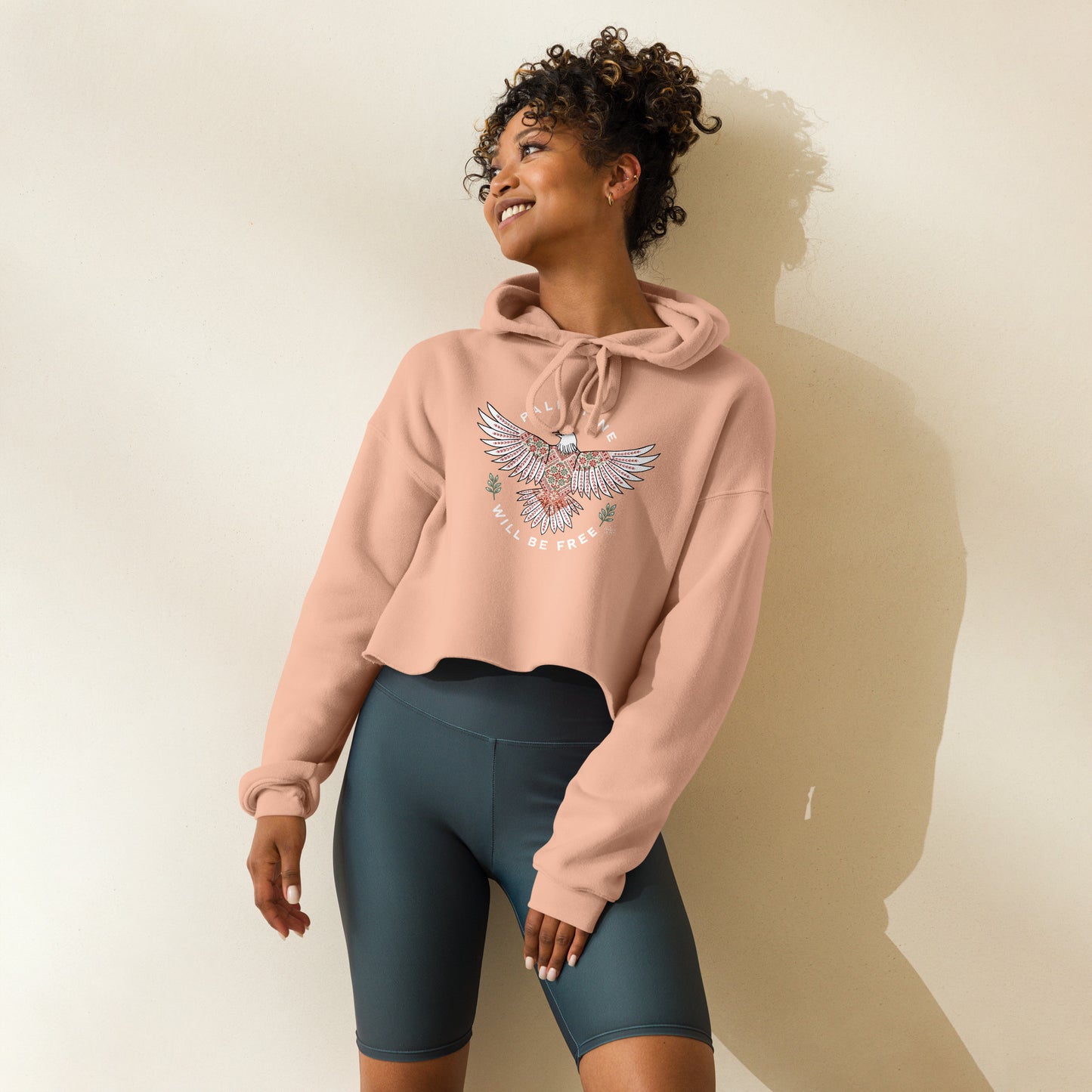 Crop Hoodie Black / Green / Pink Palestine will be free