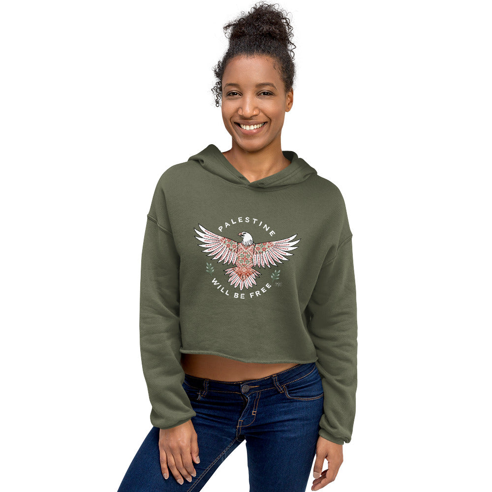 Crop Hoodie Black / Green / Pink Palestine will be free