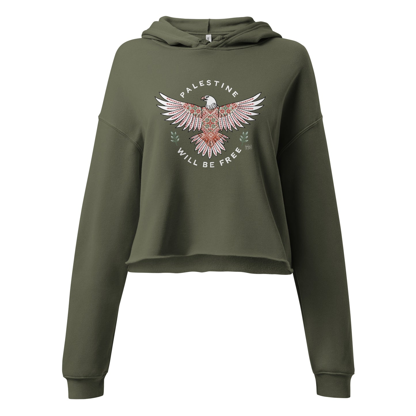 Crop Hoodie Black / Green / Pink Palestine will be free
