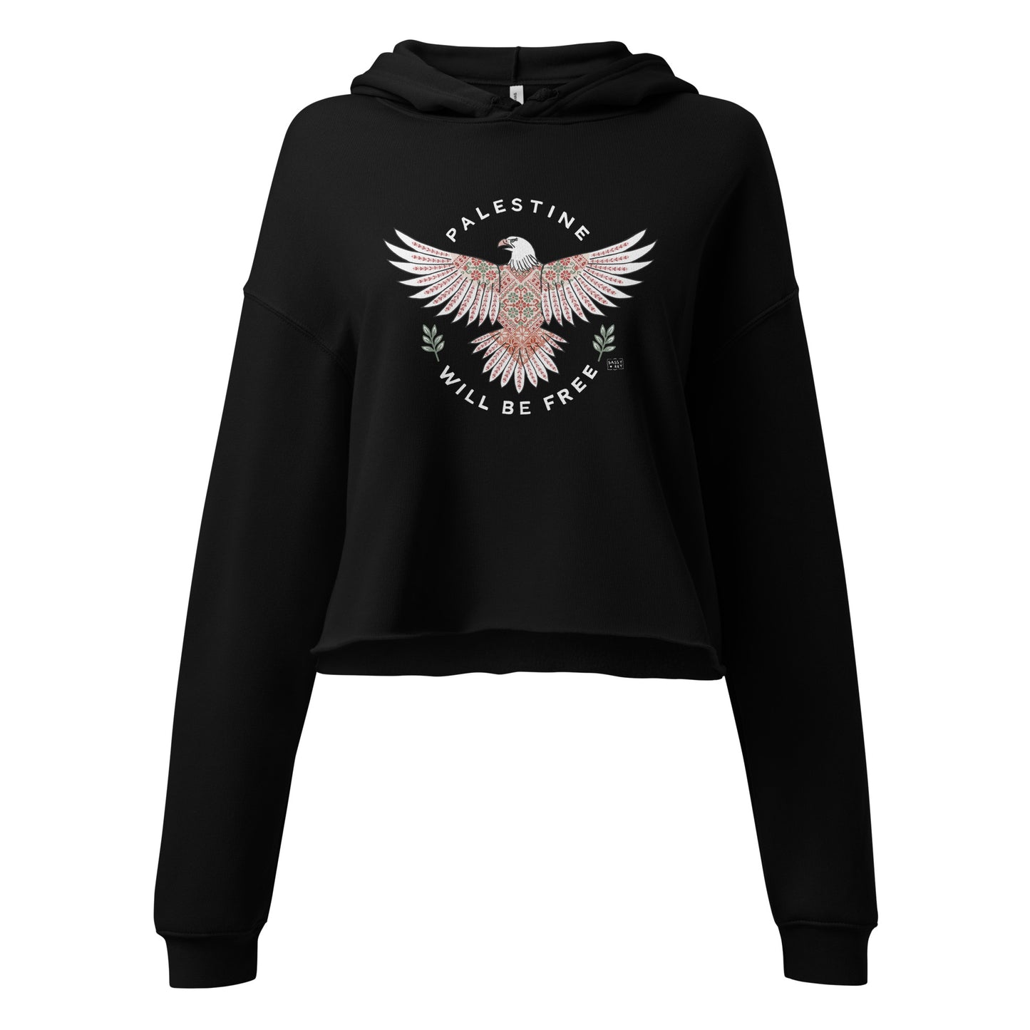 Crop Hoodie Black / Green / Pink Palestine will be free