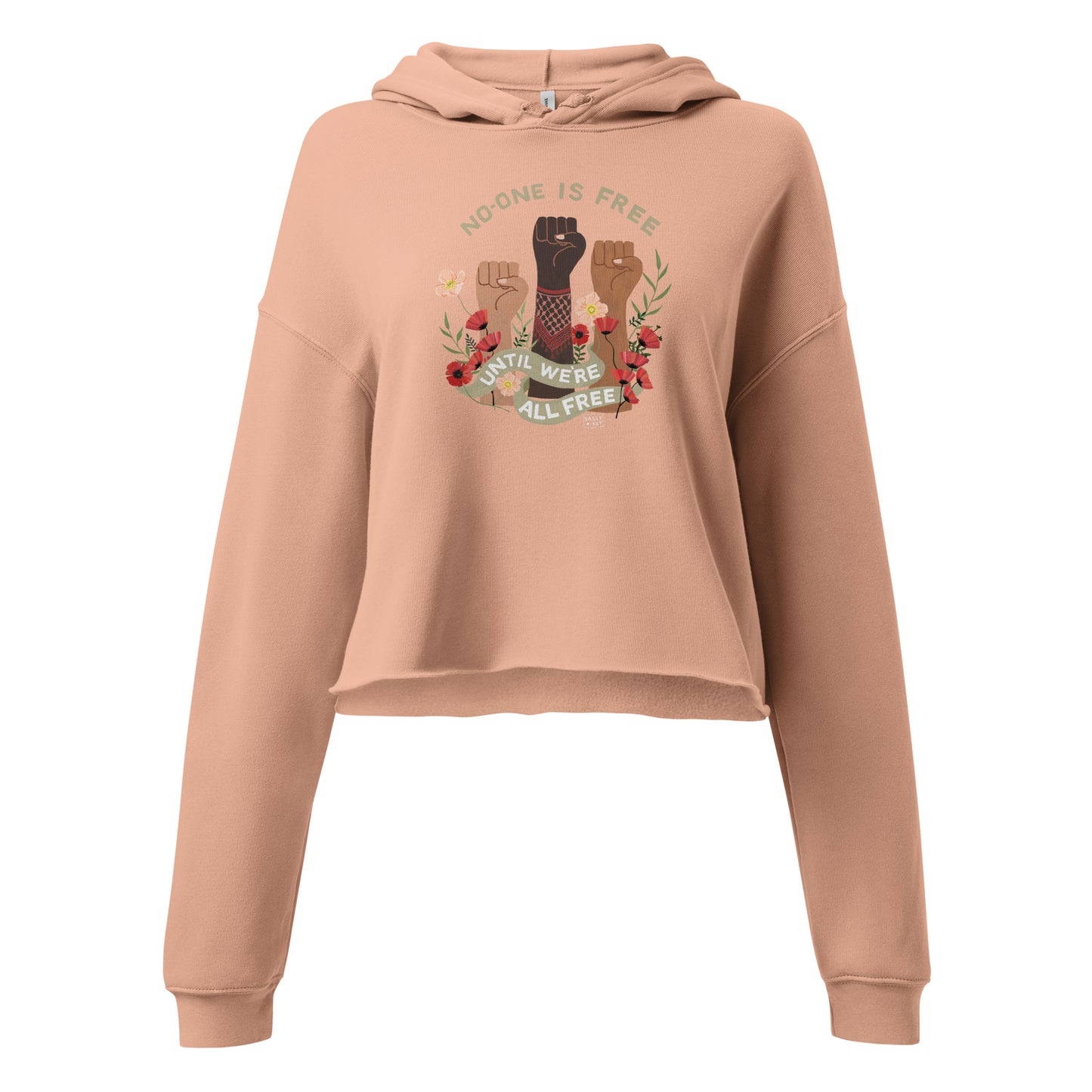 Crop Hoodie Freedom For All Black / Green / Pink