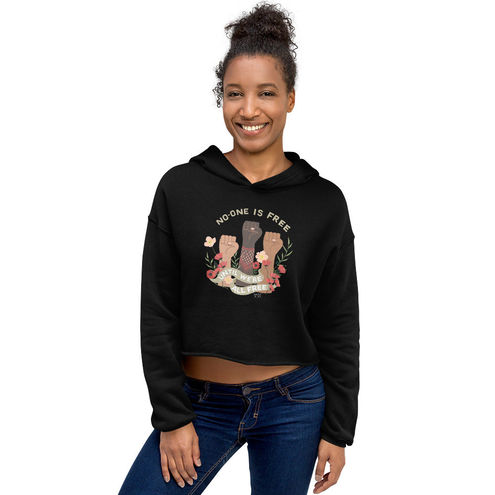 Crop Hoodie Freedom For All Black / Green / Pink