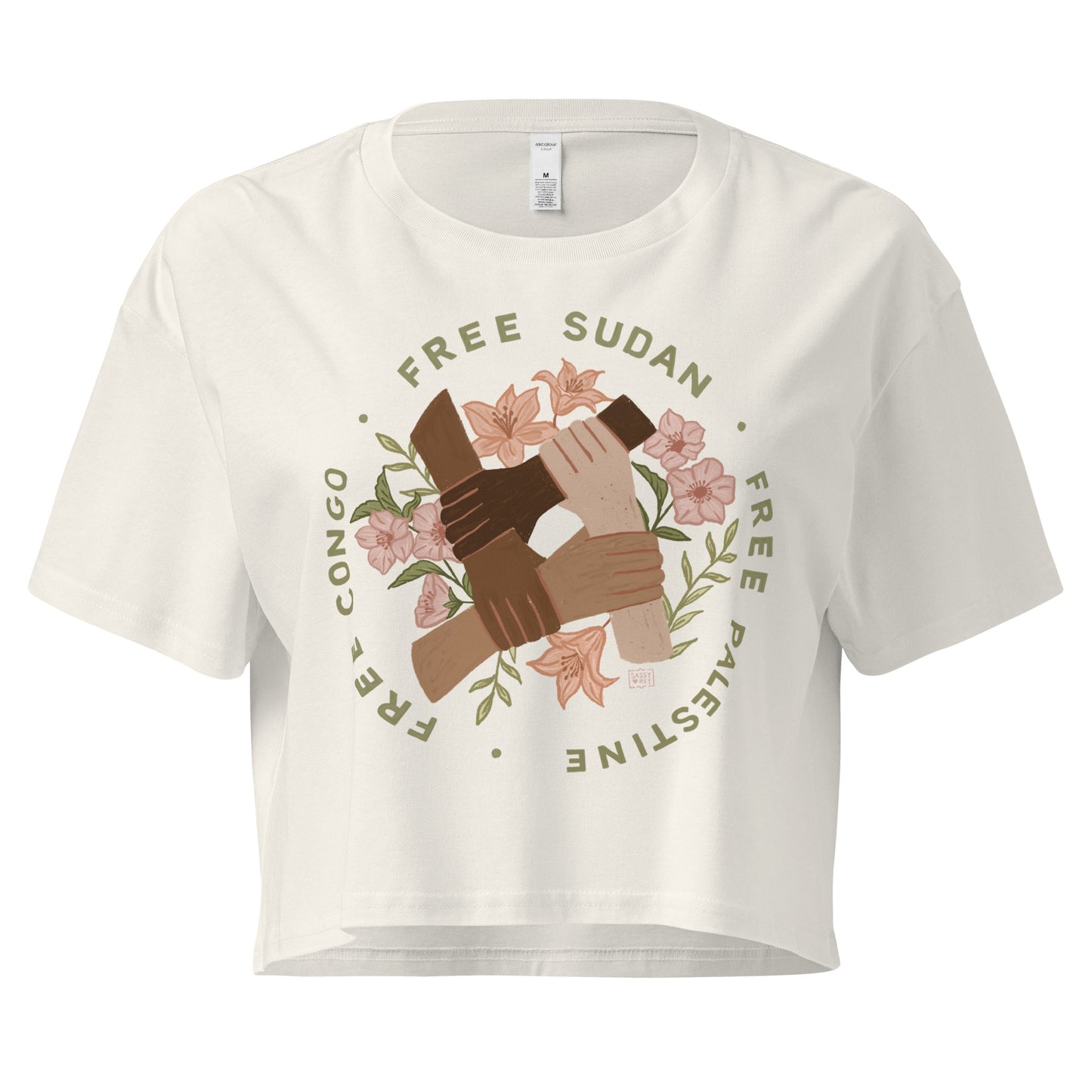 Liberation and Solidarity Crop T shirt (4 colours)