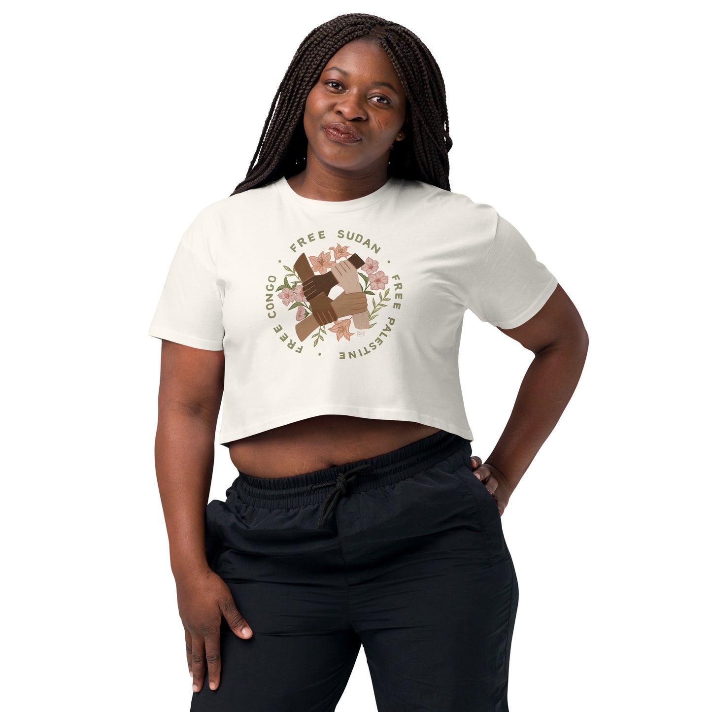 Liberation and Solidarity Crop T shirt (4 colours)