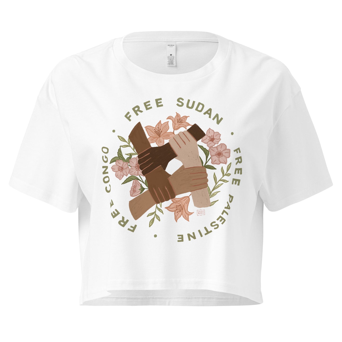 Liberation and Solidarity Crop T shirt (4 colours)