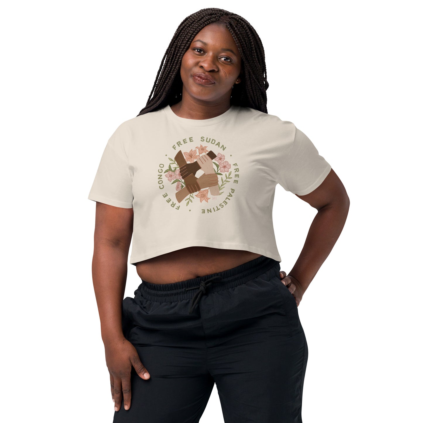 Liberation and Solidarity Crop T shirt (4 colours)