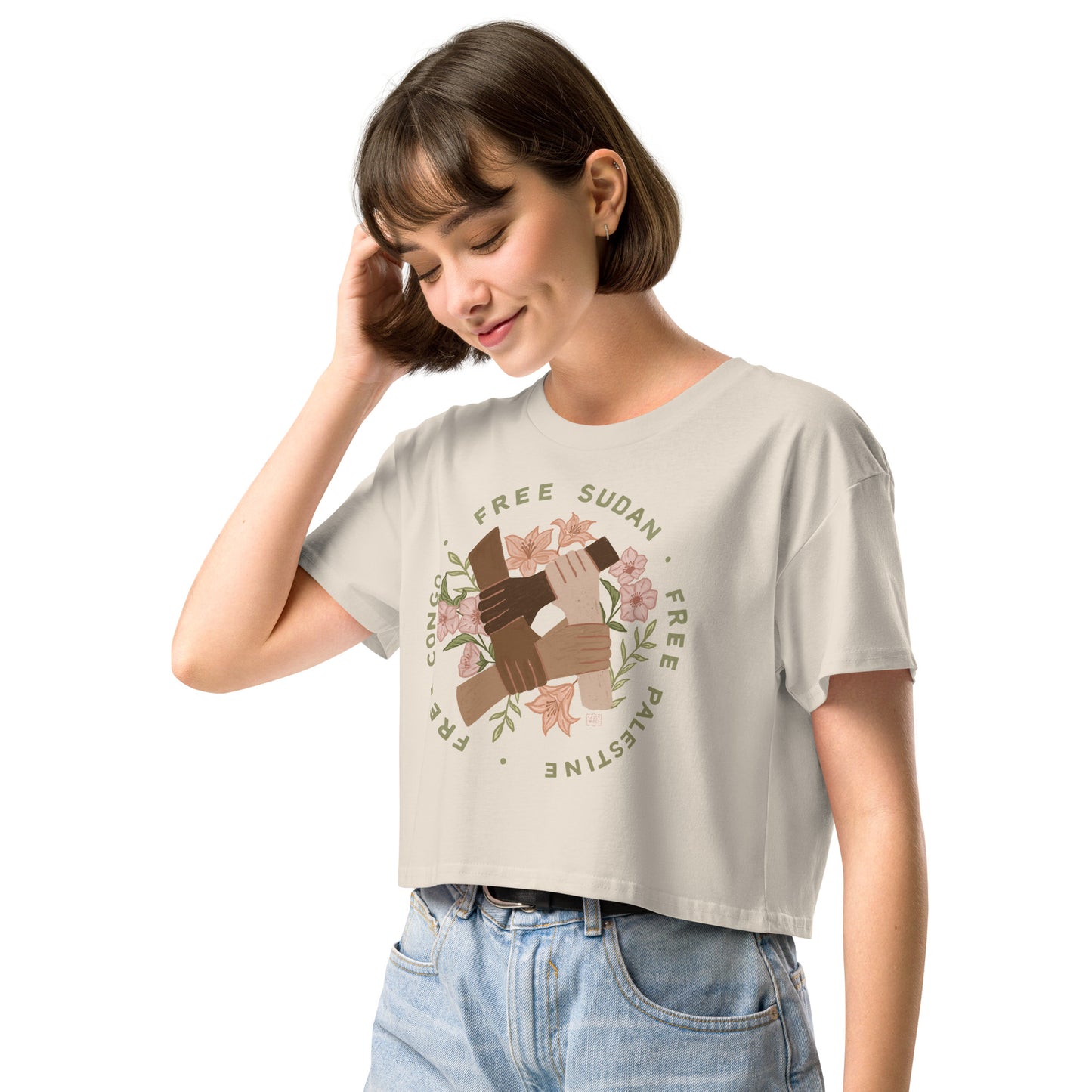 Liberation and Solidarity Crop T shirt (4 colours)