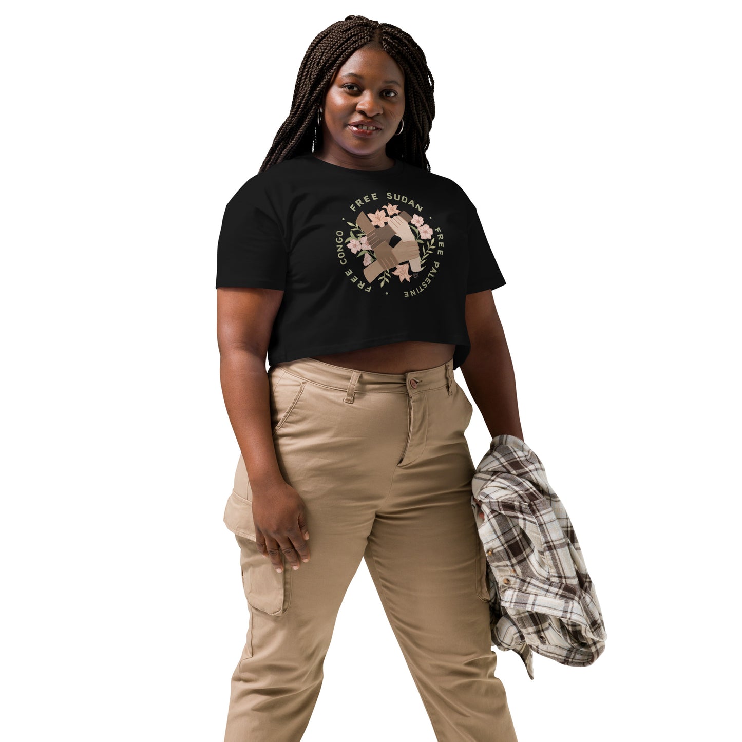 Liberation and Solidarity Crop T shirt (4 colours)