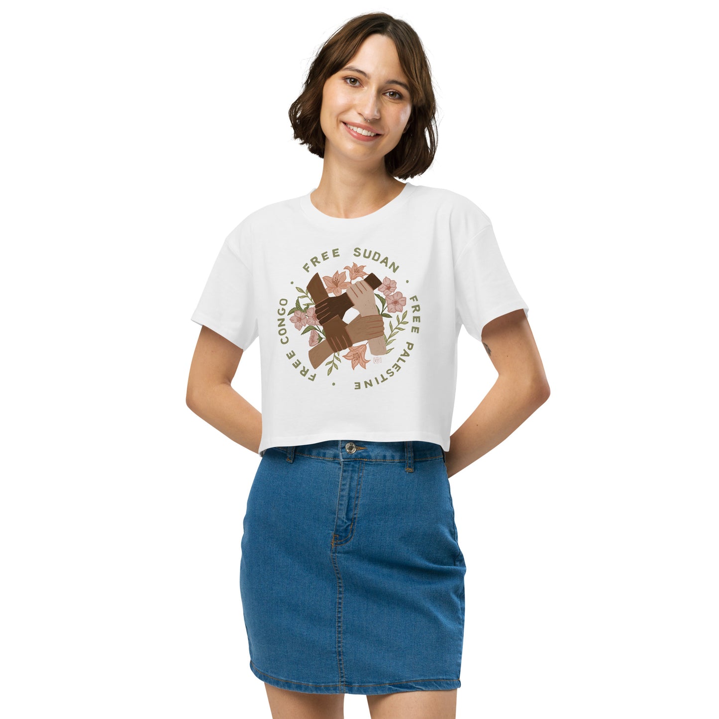 Liberation and Solidarity Crop T shirt (4 colours)