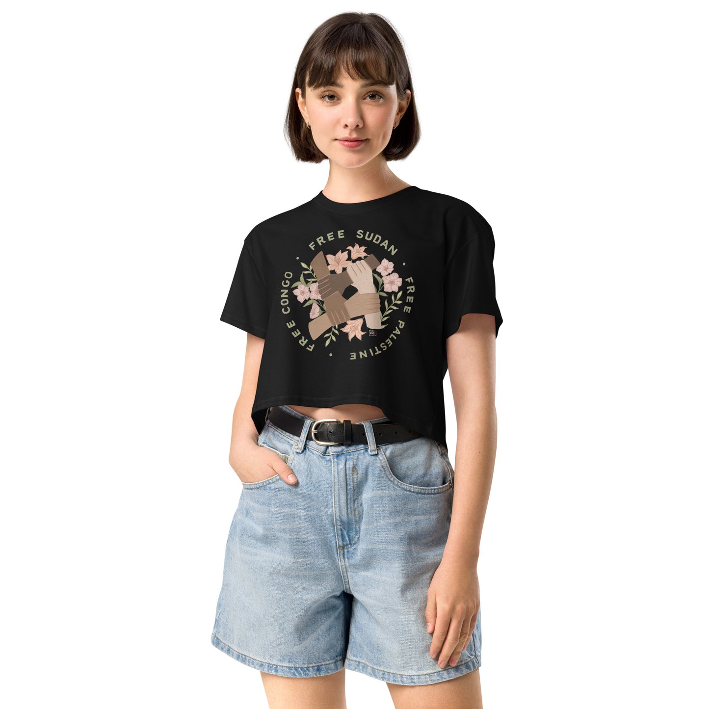 Liberation and Solidarity Crop T shirt (4 colours)