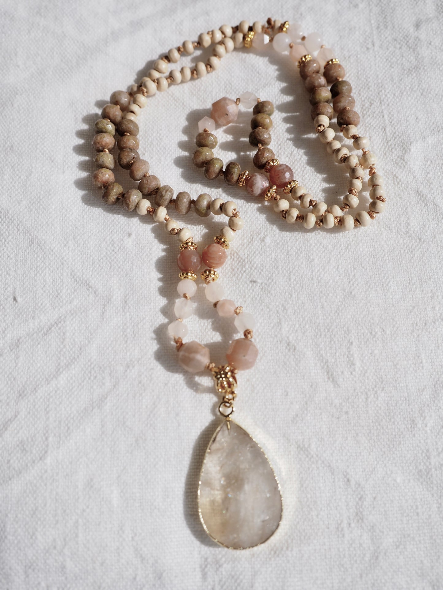 Jewellery Golden Light Mala necklace (citrine pendant)