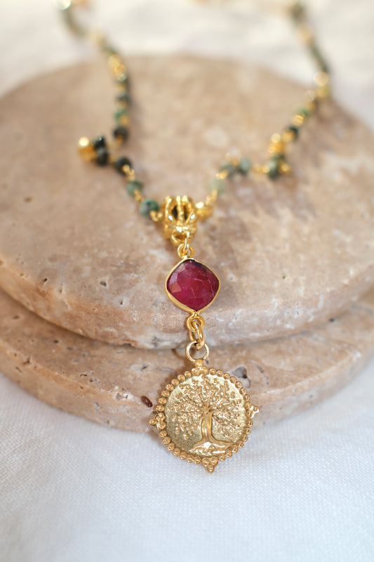 Jewellery Tree of Life emerald and ruby Necklace - Limited Edition