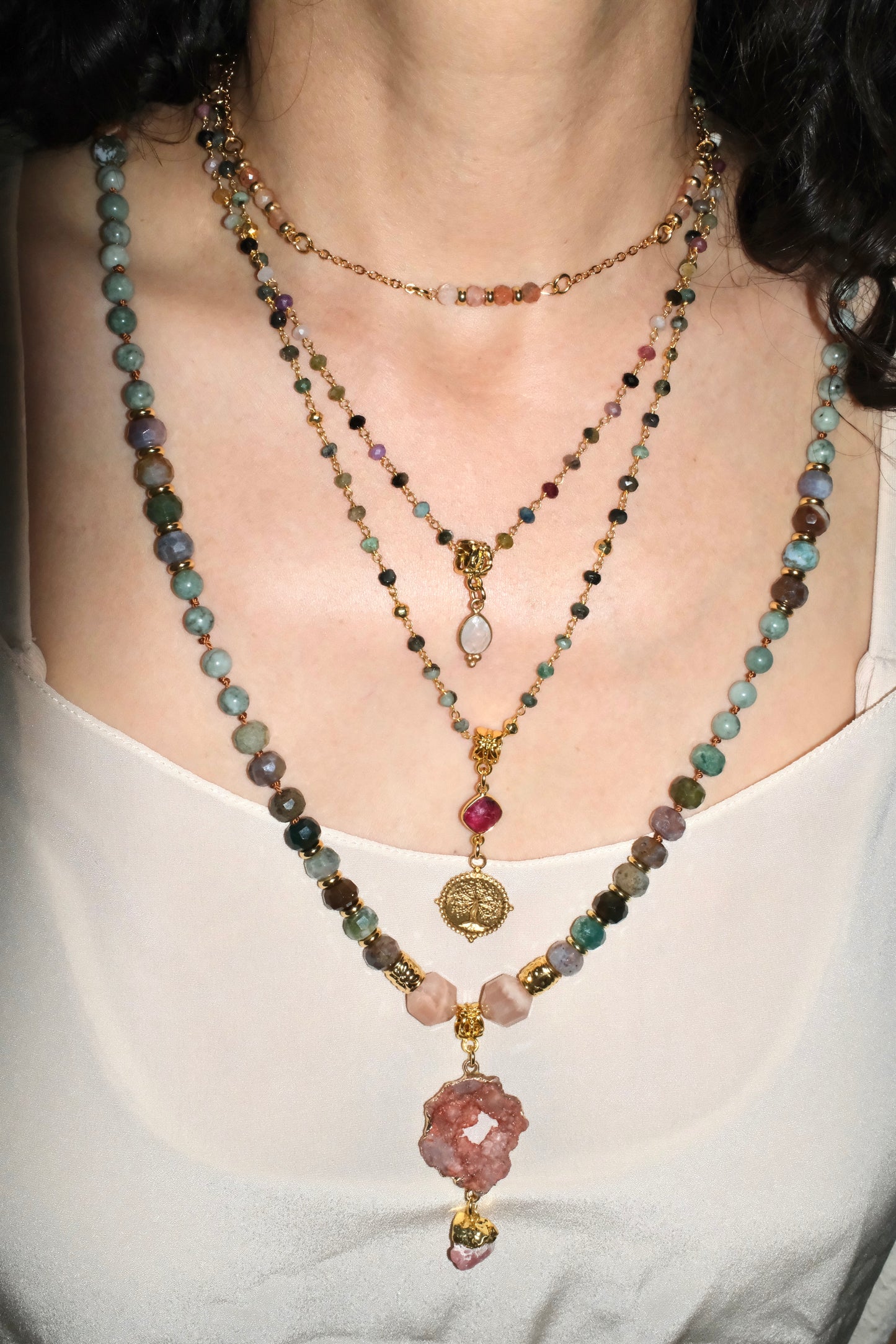 Jewellery Tree of Life emerald and ruby Necklace - Limited Edition
