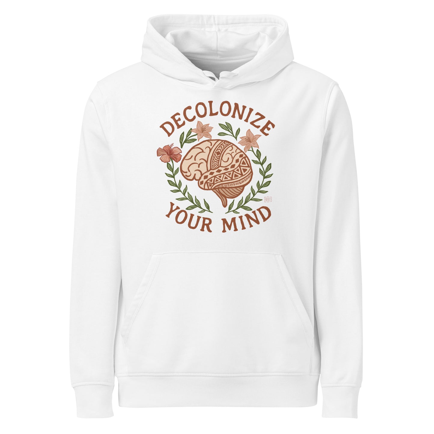 Hoodie Eco Organic Cotton Black / White Decolonise Your Mind