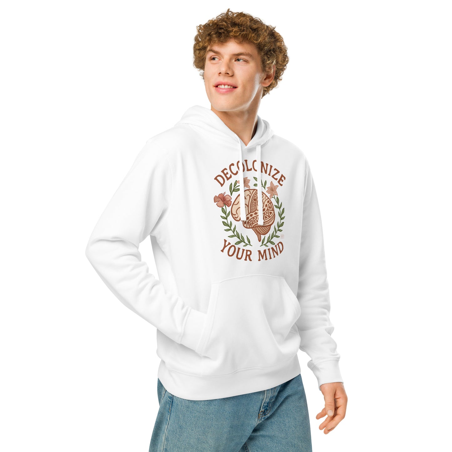 Hoodie Eco Organic Cotton Black / White Decolonise Your Mind