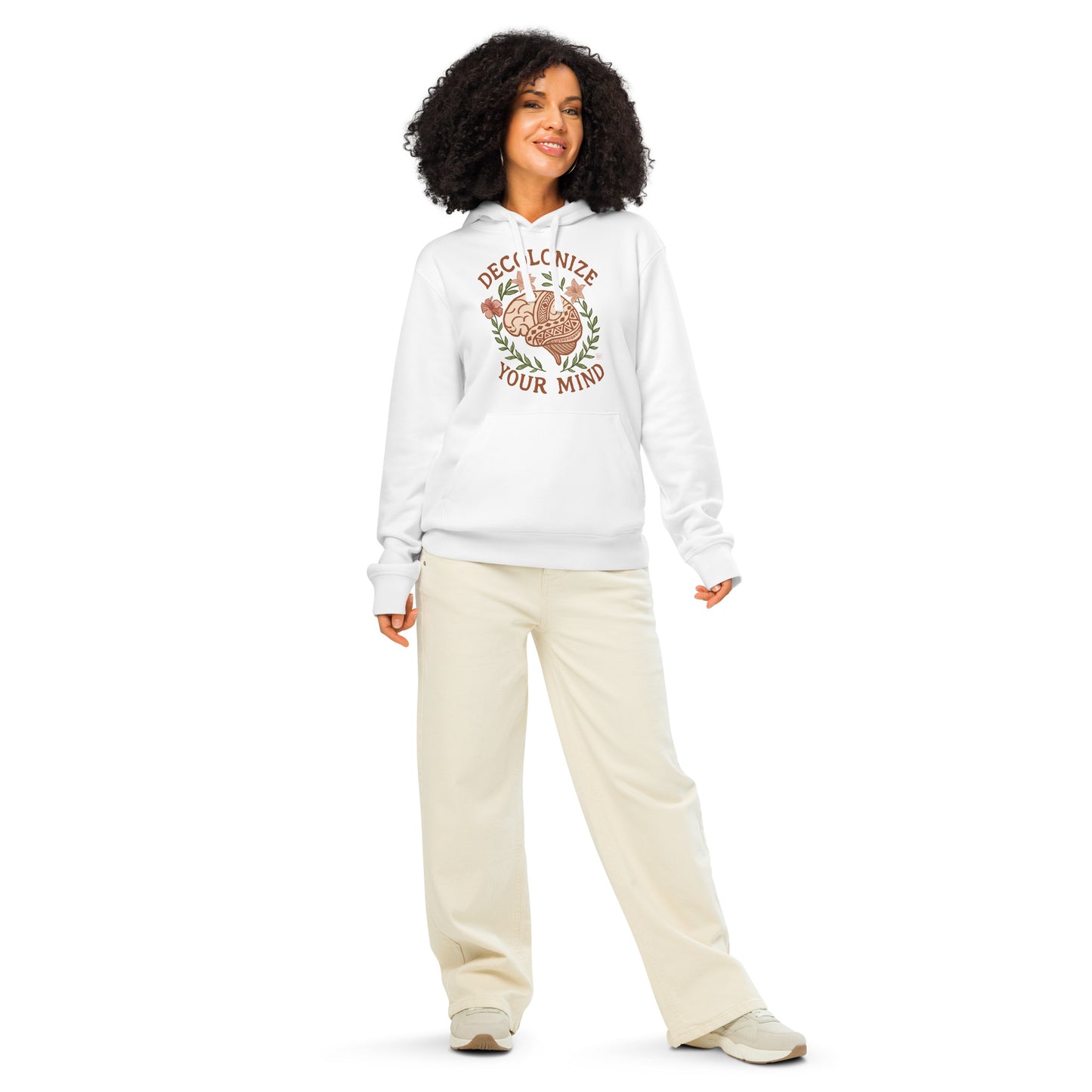Hoodie Eco Organic Cotton Black / White Decolonise Your Mind