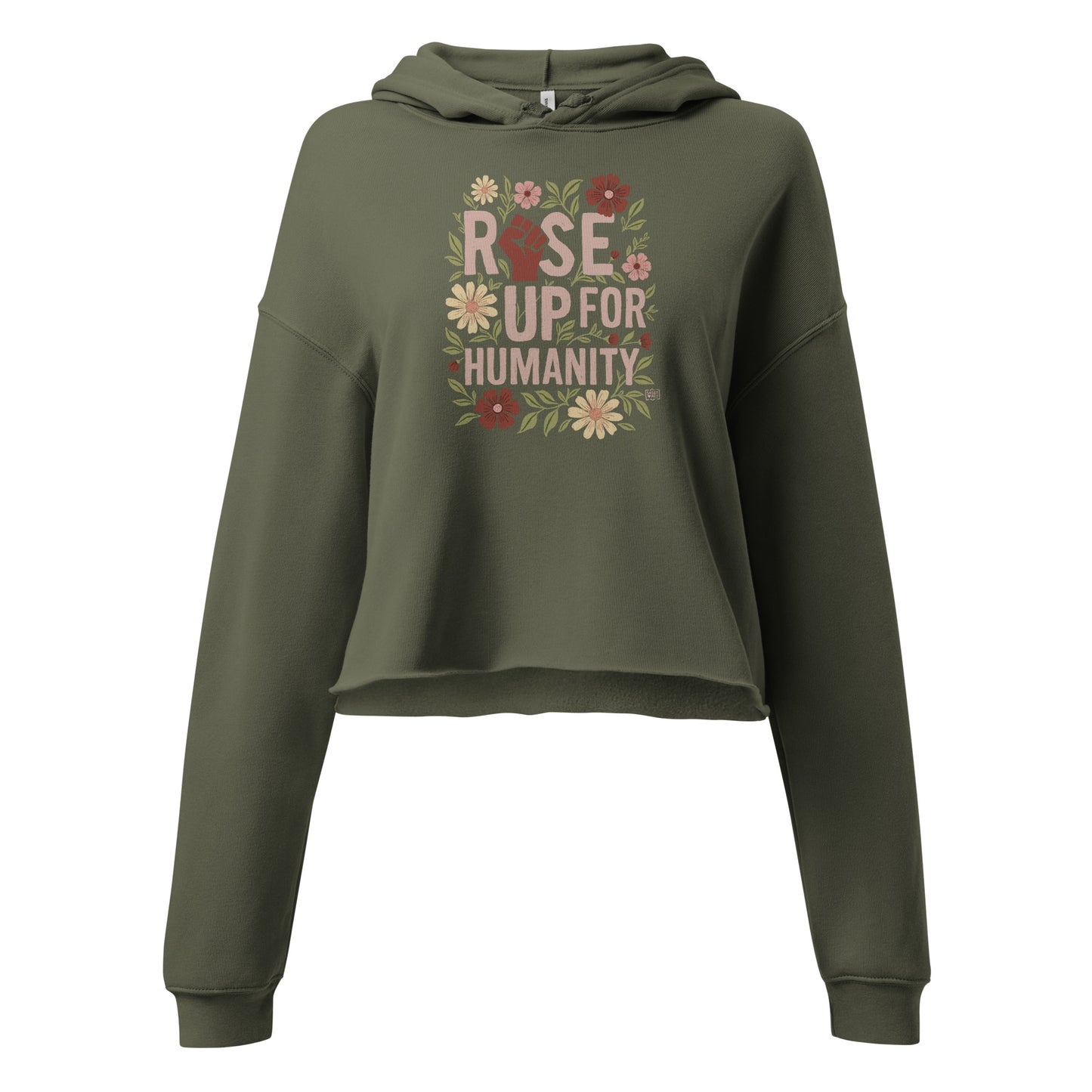 Crop Hoodie Rise Up For Humanity Black / Green