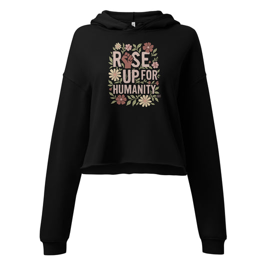 Crop Hoodie Rise Up For Humanity Black / Green
