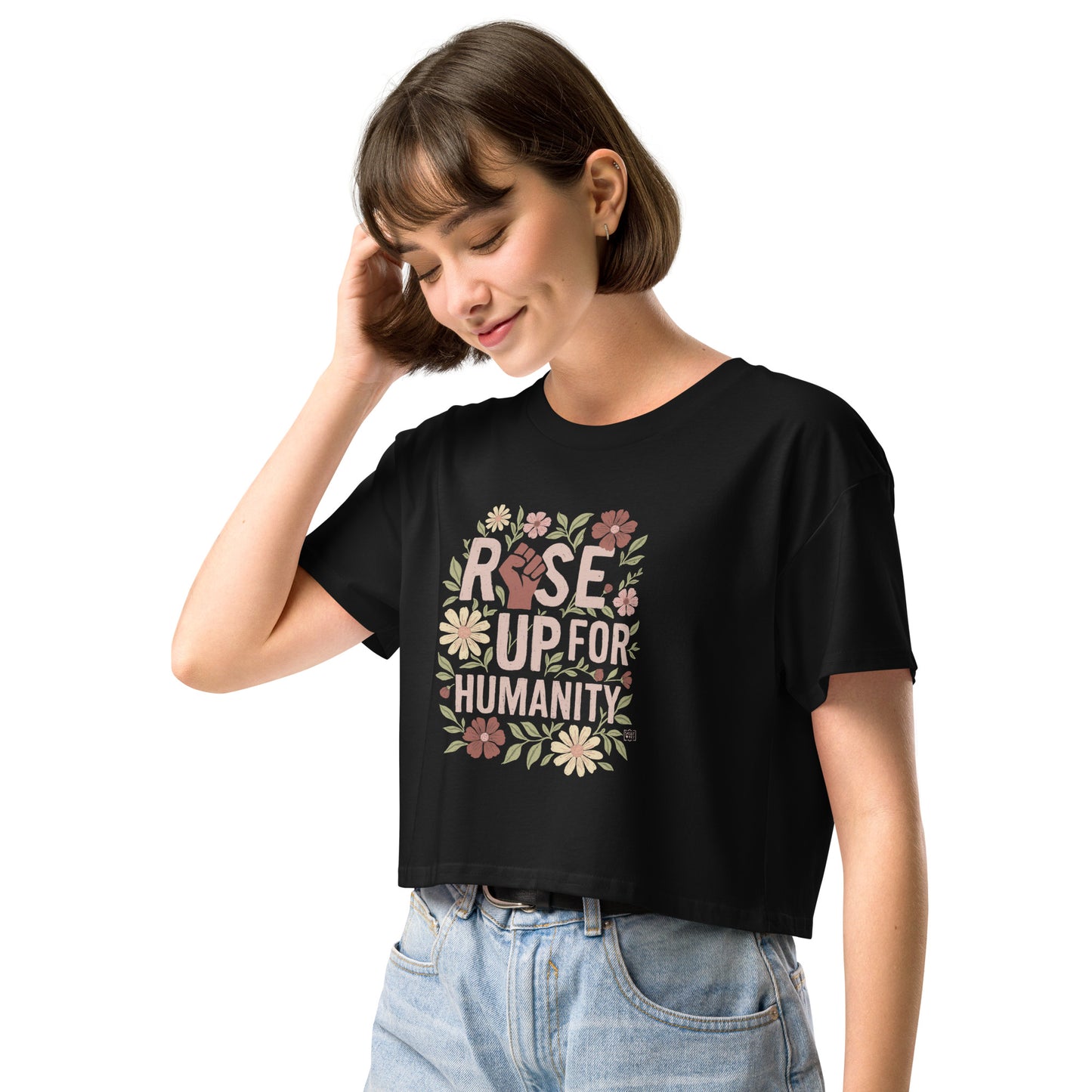 T-shirt Crop Rise Up For Humanity (4 colours)