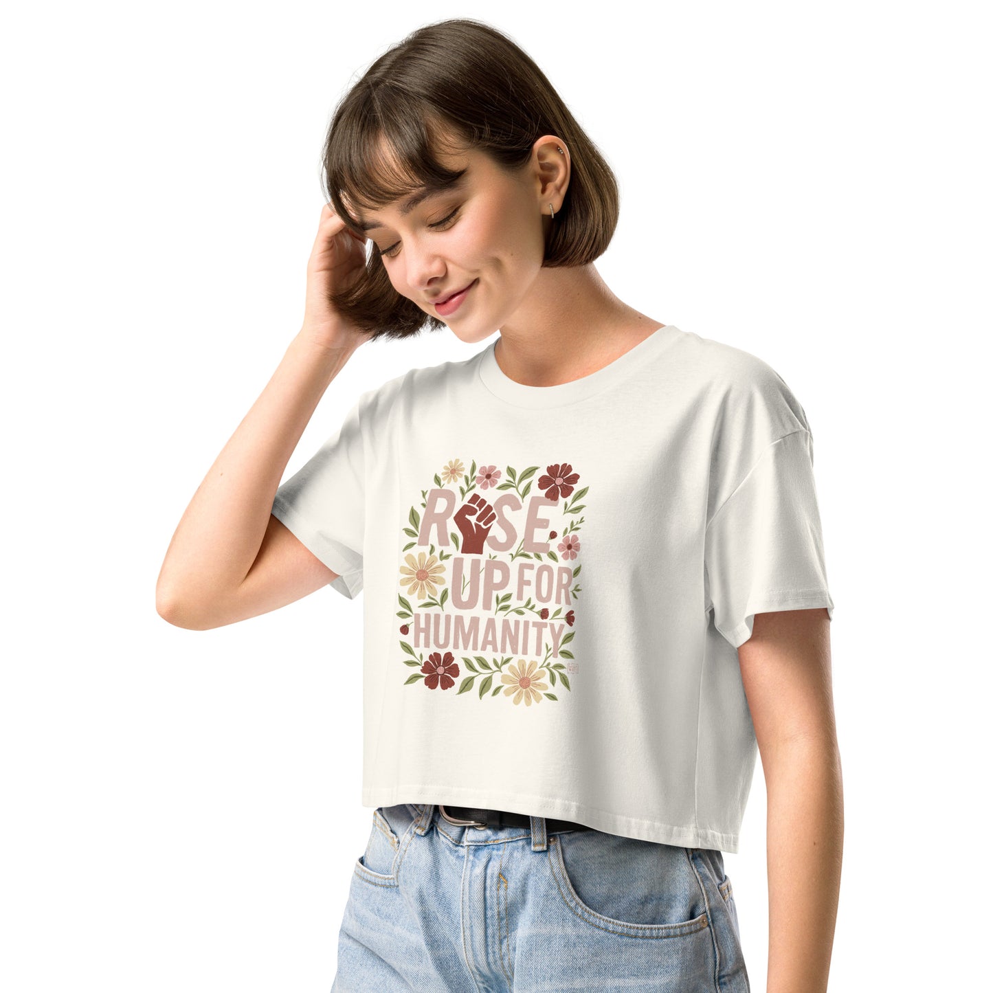 T-shirt Crop Rise Up For Humanity (4 colours)