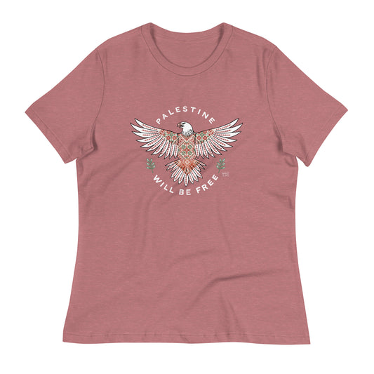 Palestine Will Be Free Tatreez T-shirt Heather Mauve