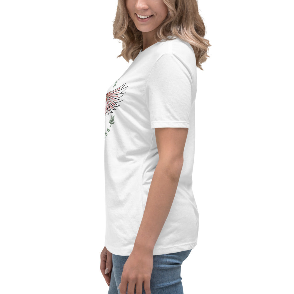 T-shirt Palestine Will Be Free Tatreez  relaxed fit White