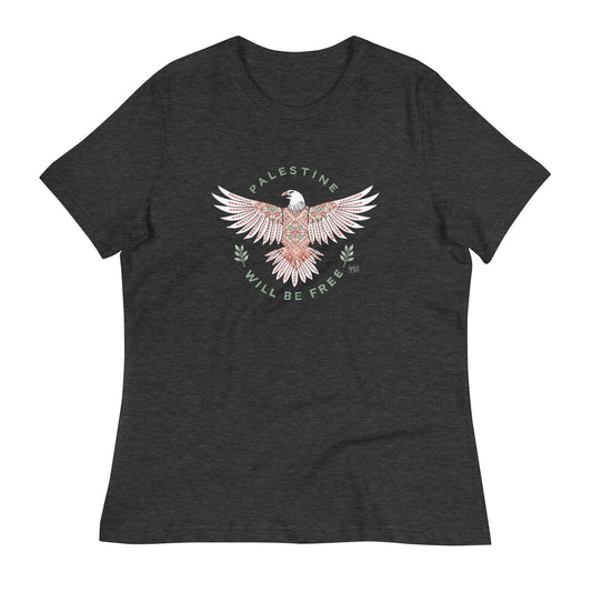 Palestine Will Be Free Tatreez T-shirt Dark Grey