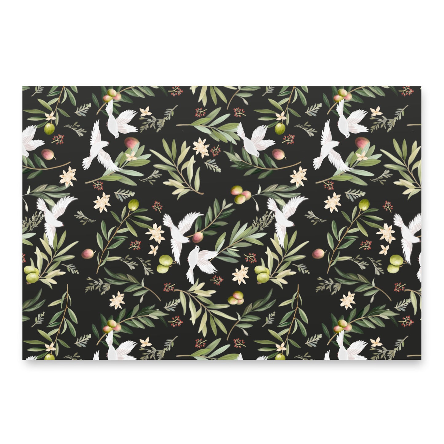 Wrapping Paper Olives and Doves