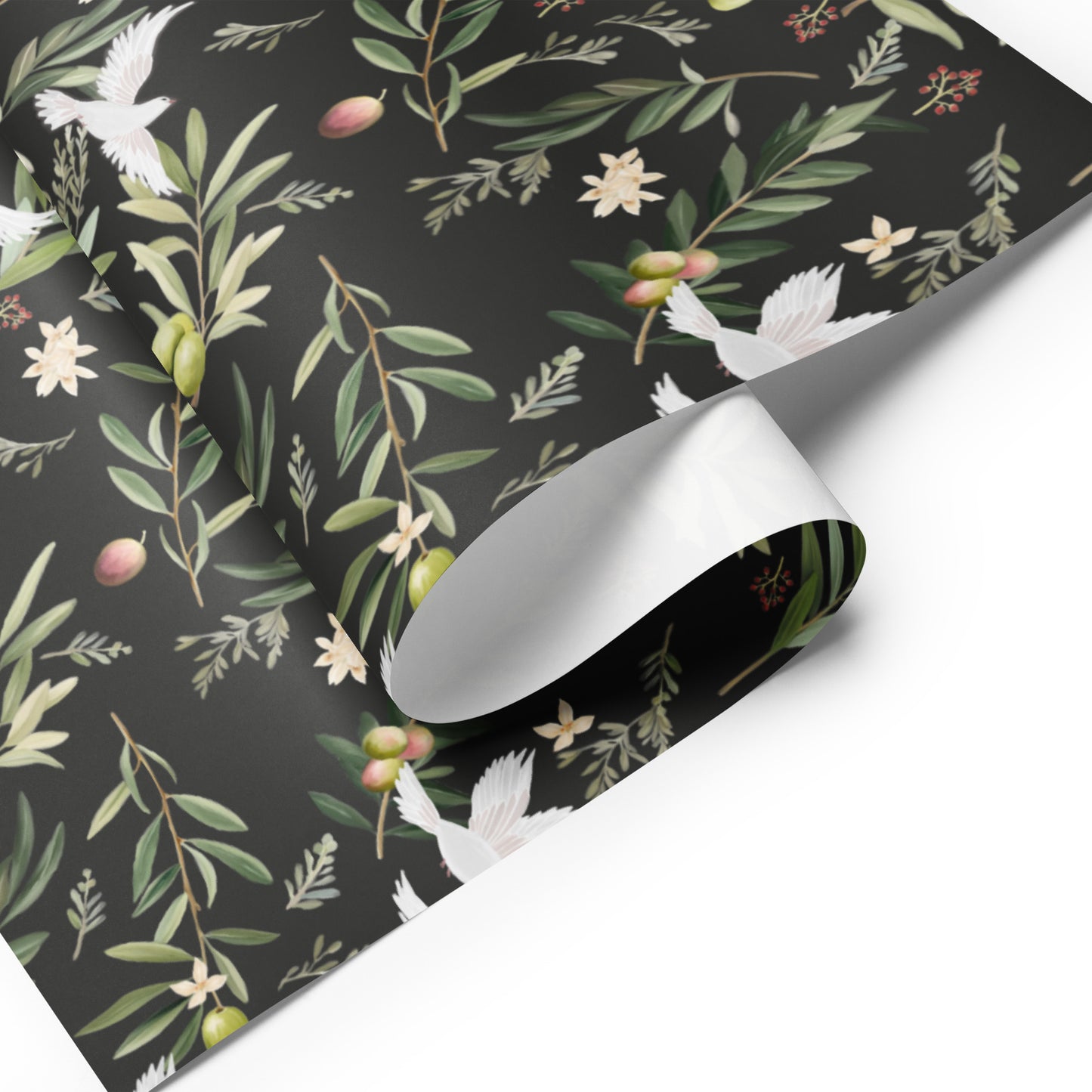 Wrapping Paper Olives and Doves