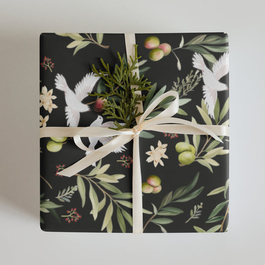 Wrapping Paper Olives and Doves