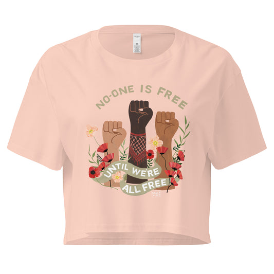 Freedom for All Crop Top Ecru Pale Pink