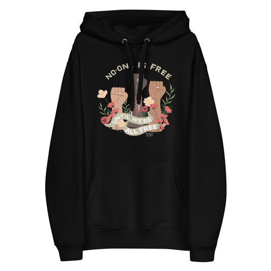 Hoodie Eco Organic Cotton Black / White Freedom for All