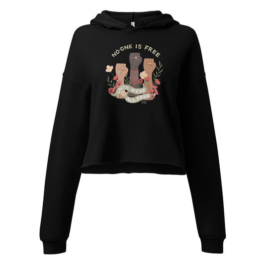 Crop Hoodie Freedom For All Black / Green / Pink