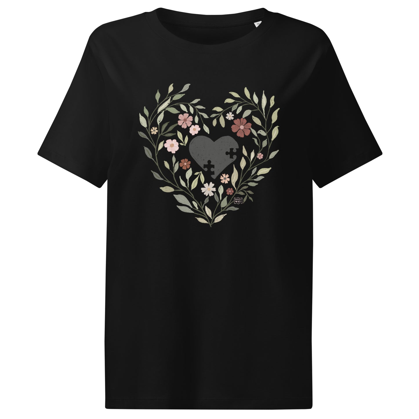 Puzzle heart T shirt long style  - 2 colours