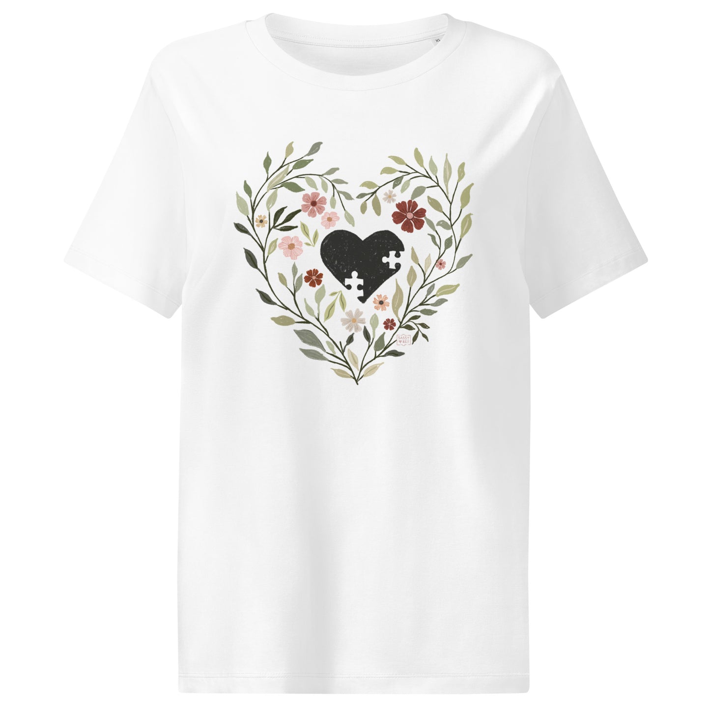 Puzzle heart T shirt long style  - 2 colours