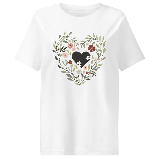 Puzzle heart T shirt long style  - 2 colours
