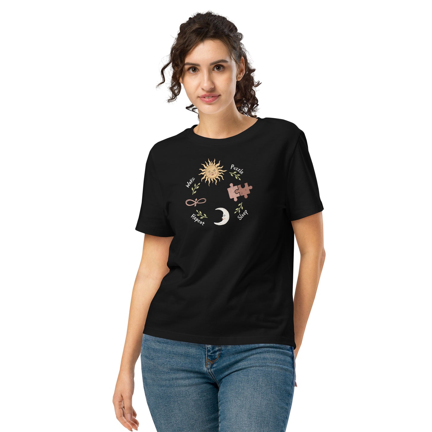 Puzzle T shirt long style “Wake Puzzle Sleep Repeat” - 2 colours