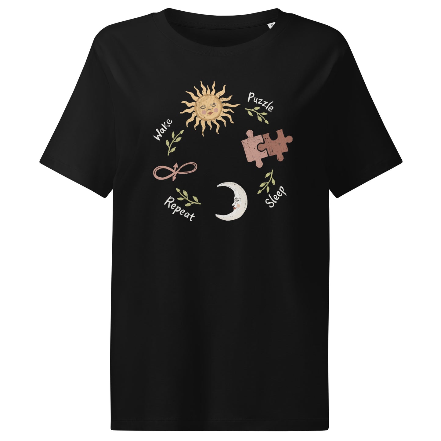 Puzzle T shirt long style “Wake Puzzle Sleep Repeat” - 2 colours