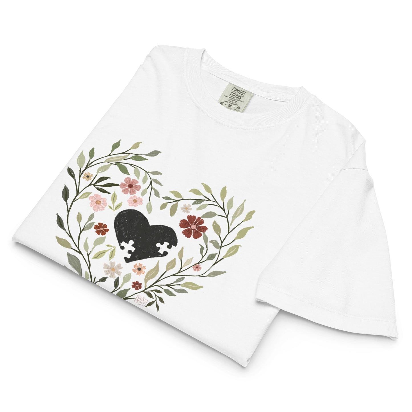 Puzzle heart T-shirt Crop (3 colours)