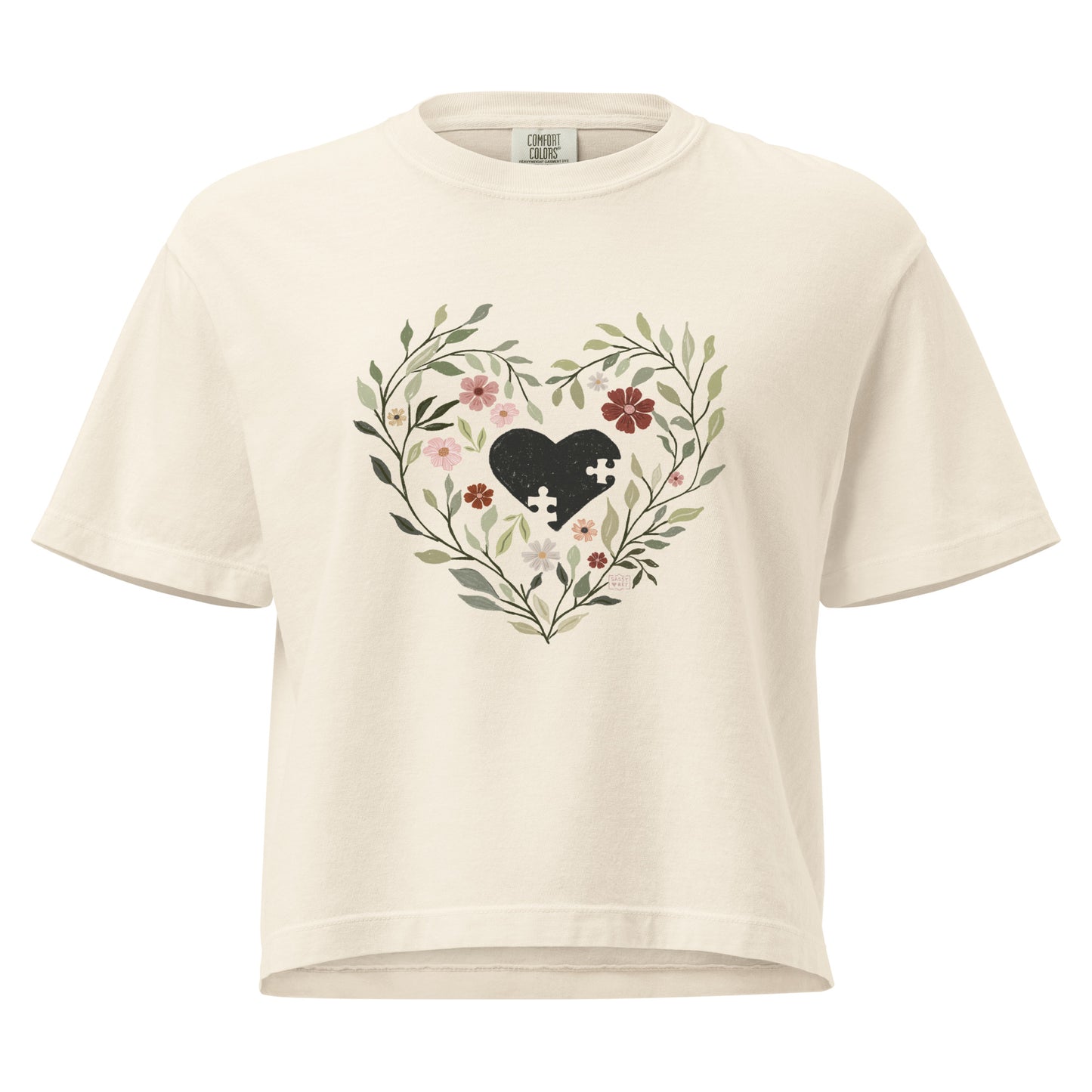 Puzzle heart T-shirt Crop (3 colours)