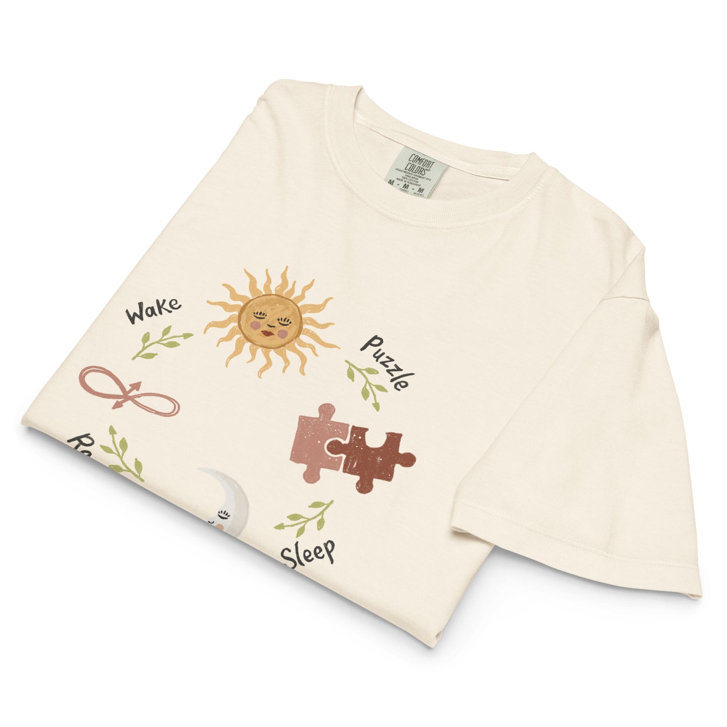 Puzzle T-shirt Crop “Wake Puzzle Sleep Repeat” (3 colours)