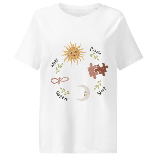 Puzzle T shirt long style “Wake Puzzle Sleep Repeat” - 2 colours