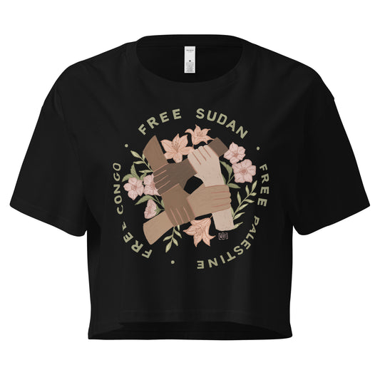 Liberation and Solidarity Crop T shirt (4 colours)