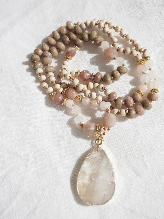 Jewellery Golden Light Mala necklace (citrine pendant)